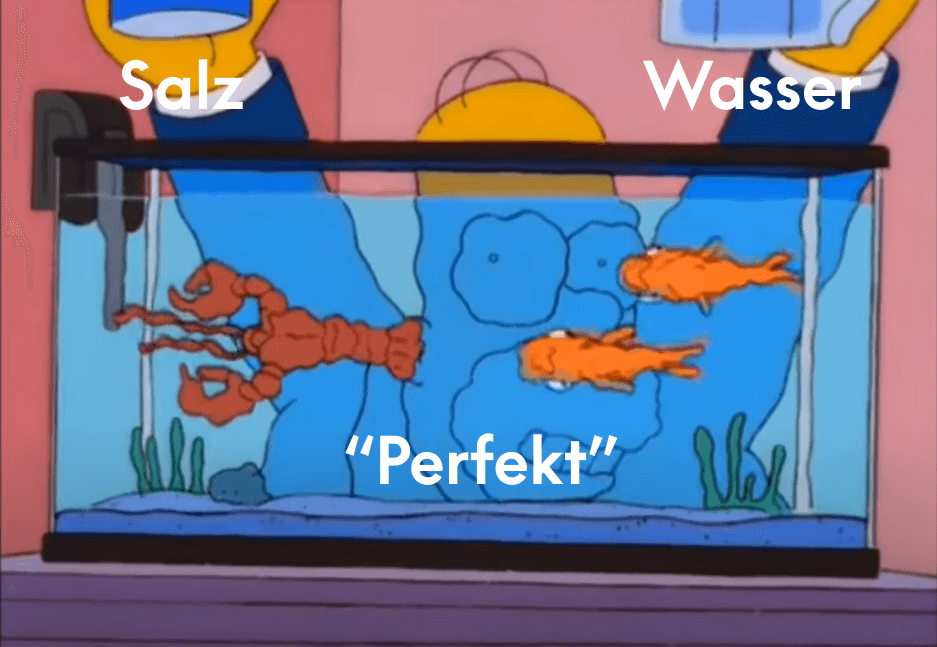 Homer Simpson balanciert den Salzgehalt im Aquarium